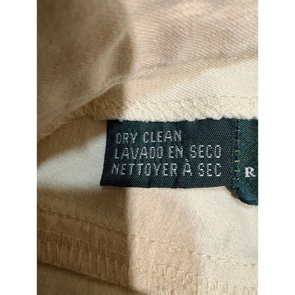 Lauren Ralph Lauren Petite Women's 8P Cropped Pants Cream High Rise Stretch Cott - Picture 8 of 10